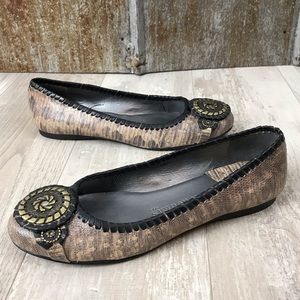 Jack Rogers Dakota Coin Lizard Leather Flat Sz. 8